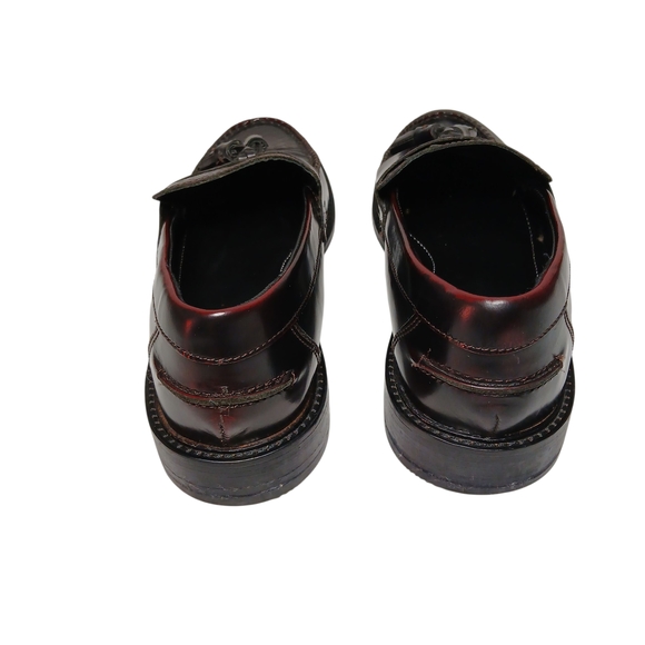Men's Burgundy and Black Tassel Loafers - Picture 7 of 9